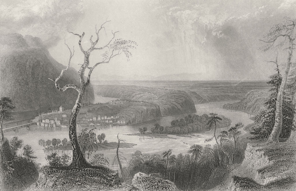 Harper's Ferry, West Virginia. WH BARTLETT 1840 old antique print picture
